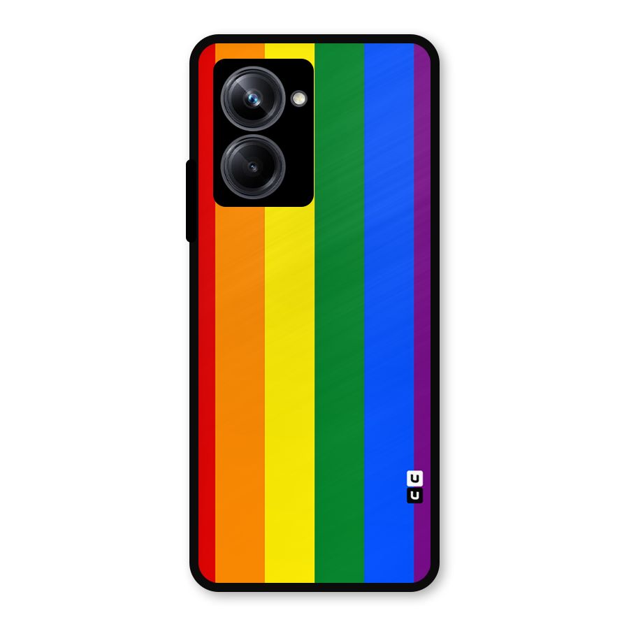 Pride Rainbow Stripes Metal Back Case for Realme 10 Pro