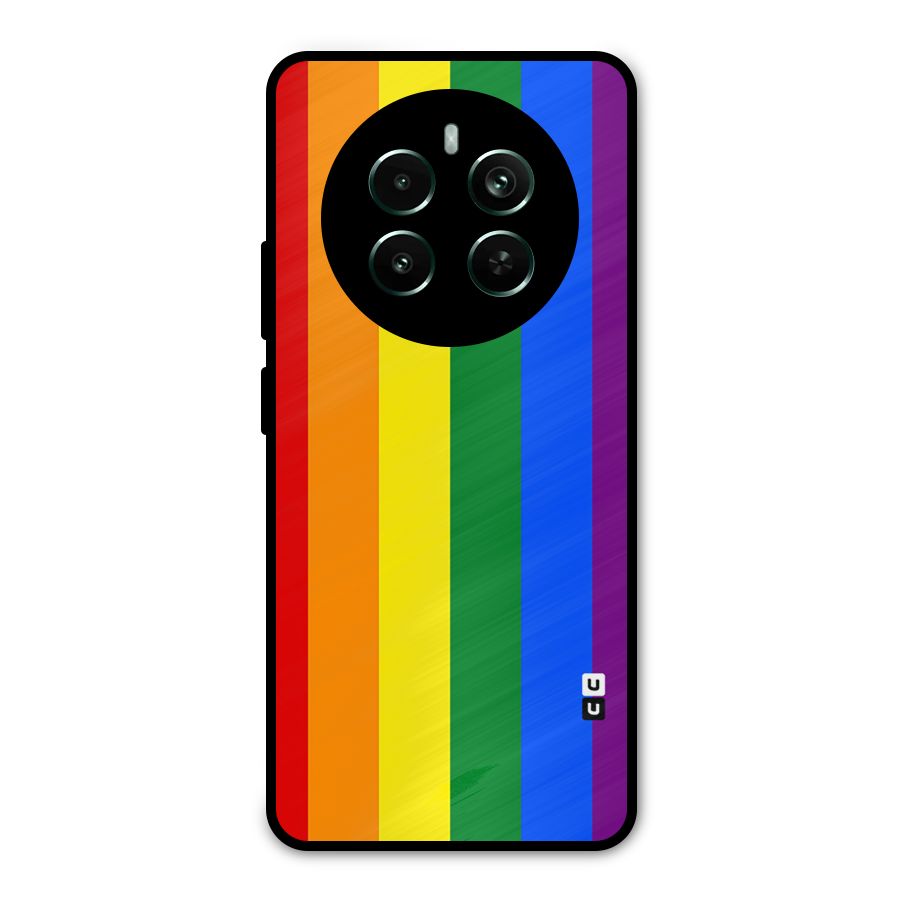 Pride Rainbow Stripes Metal Back Case for Realme 12 Pro Plus