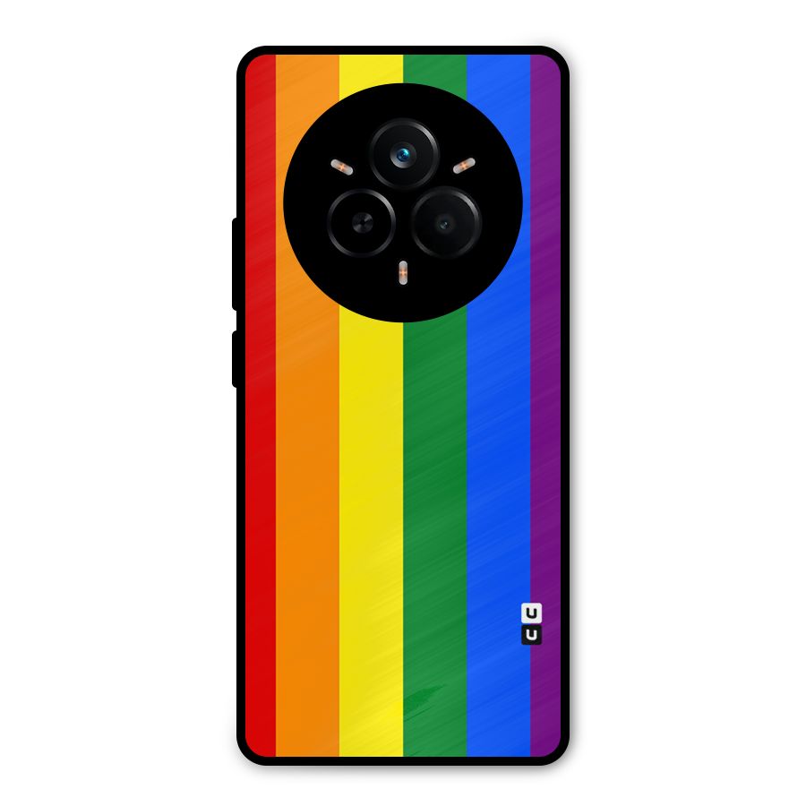 Pride Rainbow Stripes Metal Back Case for Realme 14 Pro