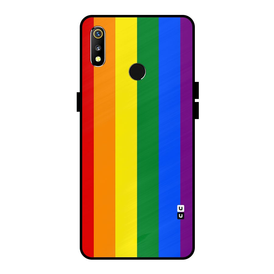 Pride Rainbow Stripes Metal Back Case for Realme 3i
