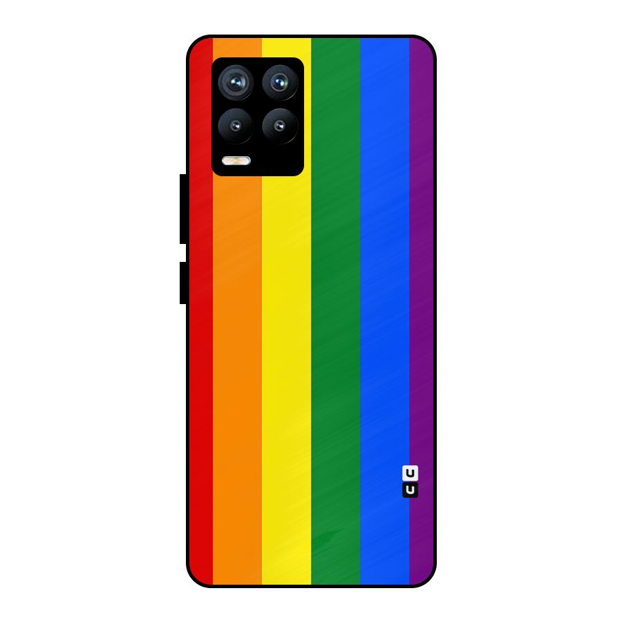 Pride Rainbow Stripes Metal Back Case for Realme 8 Pro