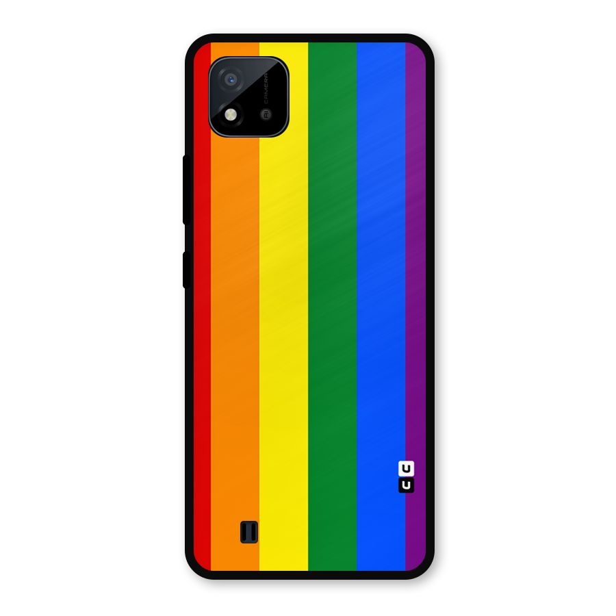 Pride Rainbow Stripes Metal Back Case for Realme C11 2021