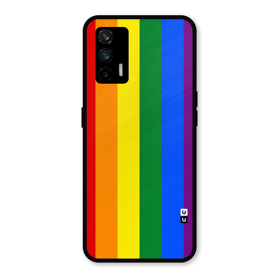 Pride Rainbow Stripes Metal Back Case for Realme GT 5G
