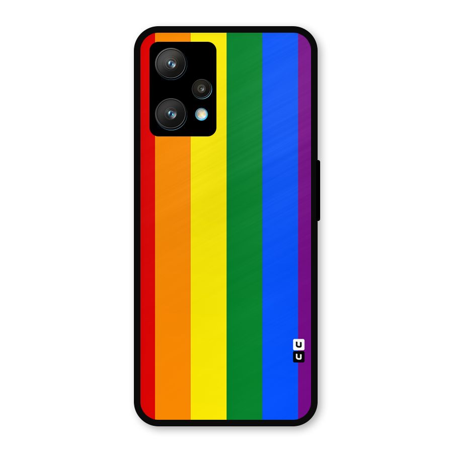 Pride Rainbow Stripes Metal Back Case for Realme Narzo 50 Pro
