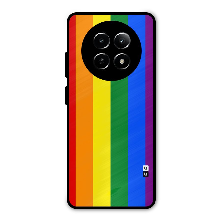 Pride Rainbow Stripes Metal Back Case for Realme Narzo 70x 5G