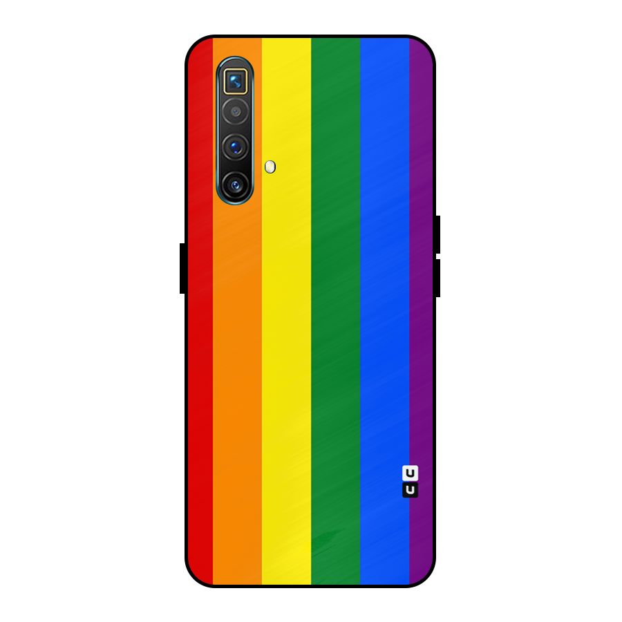 Pride Rainbow Stripes Metal Back Case for Realme X3 SuperZoom