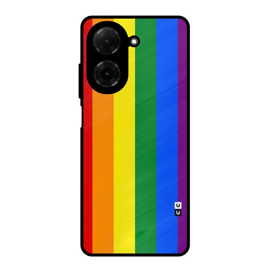 Pride Rainbow Stripes Metal Back Case for Redmi A5 4G
