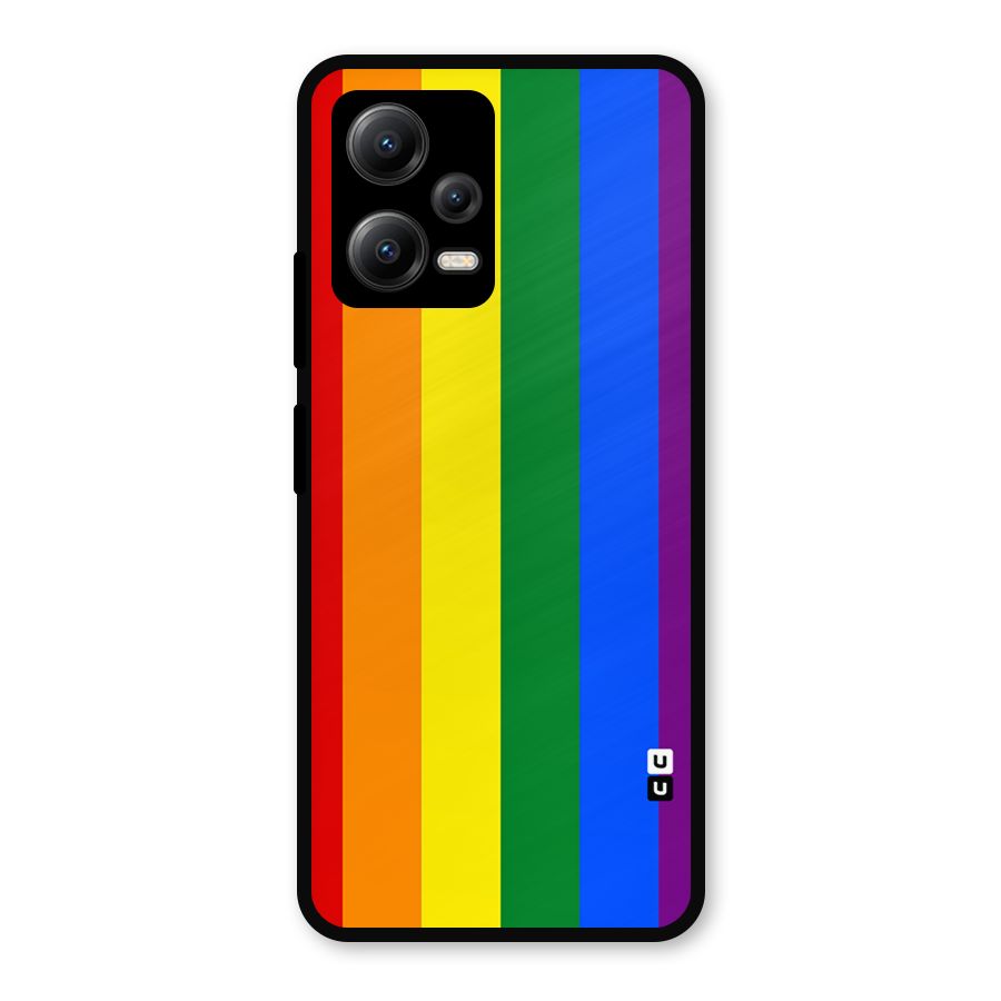 Pride Rainbow Stripes Metal Back Case for Redmi Note 12 5G