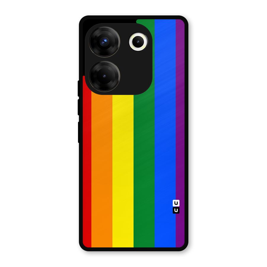 Pride Rainbow Stripes Metal Back Case for Tecno Camon 20