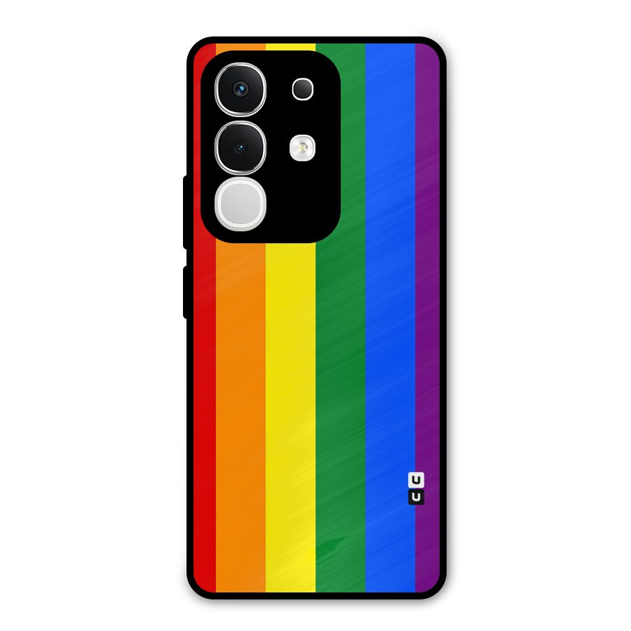 Pride Rainbow Stripes Metal Back Case for Vivo T4x