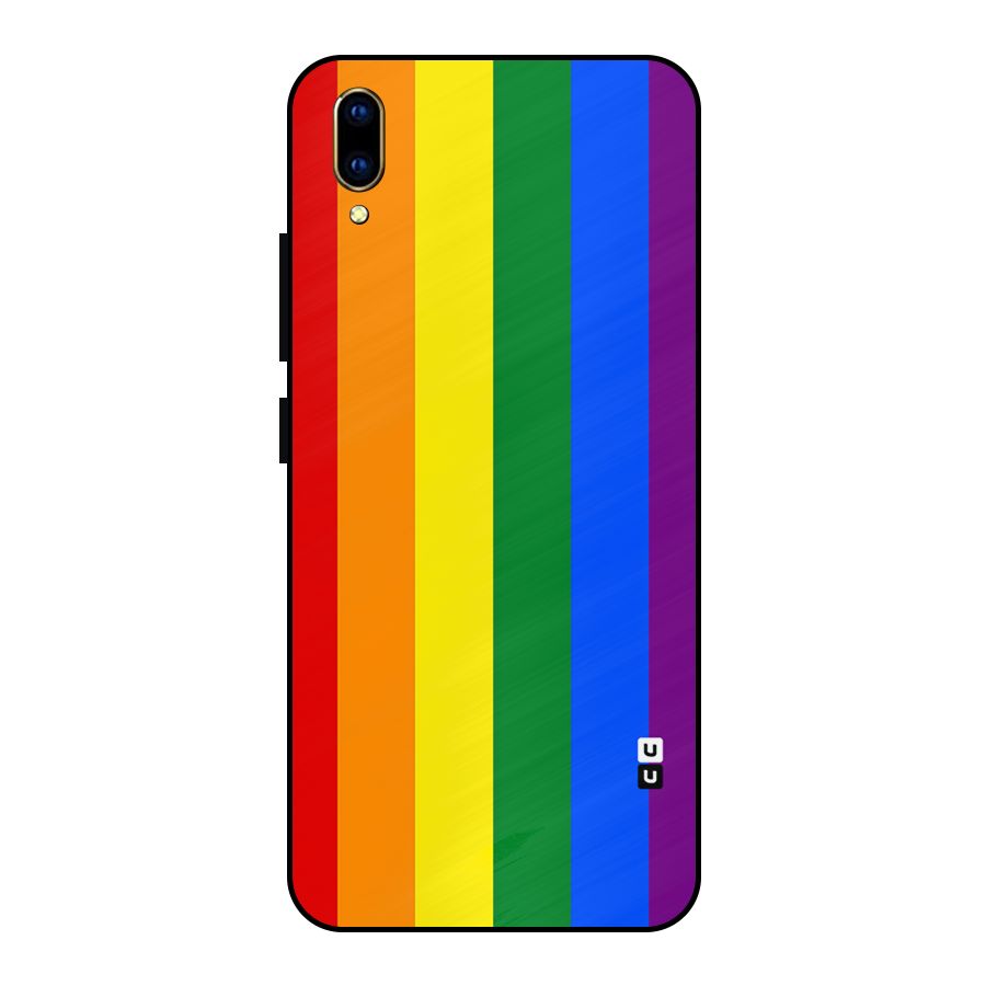 Pride Rainbow Stripes Metal Back Case for Vivo V11 Pro