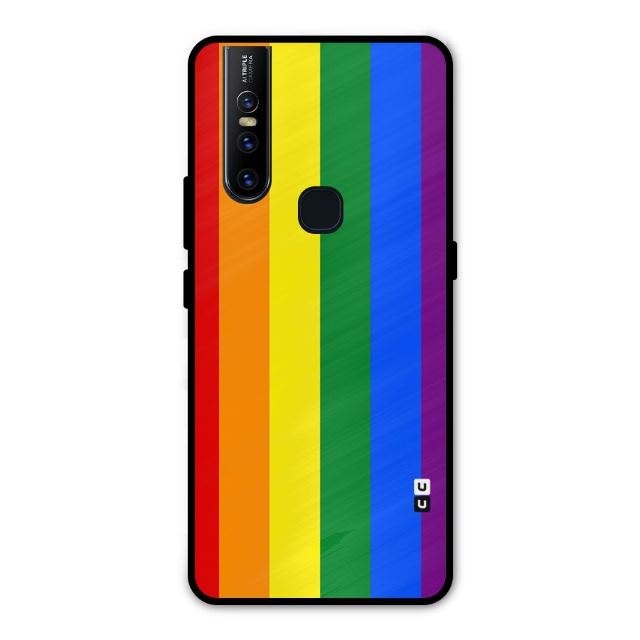 Pride Rainbow Stripes Metal Back Case for Vivo V15