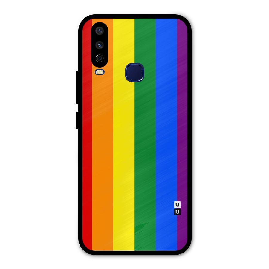 Pride Rainbow Stripes Metal Back Case for Vivo V17