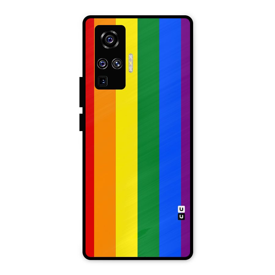 Pride Rainbow Stripes Metal Back Case for Vivo X50 Pro