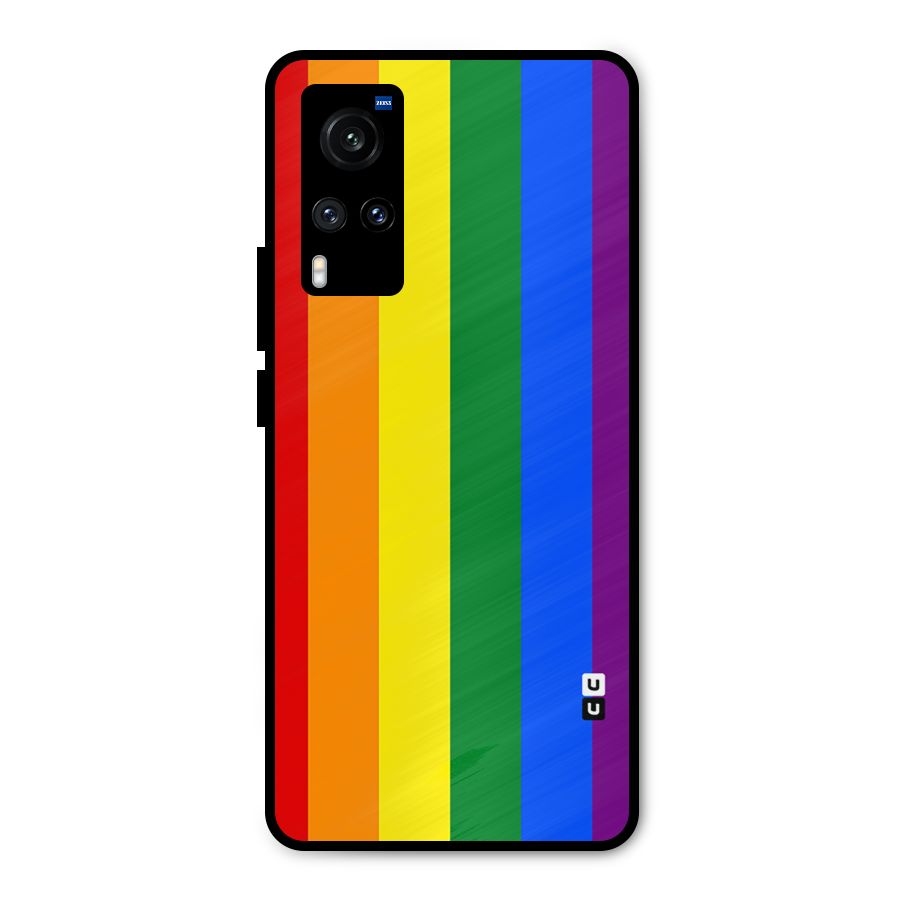 Pride Rainbow Stripes Metal Back Case for Vivo X60