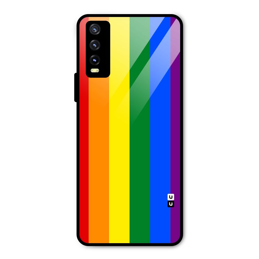 Pride Rainbow Stripes Metal Back Case for Vivo Y20 2021