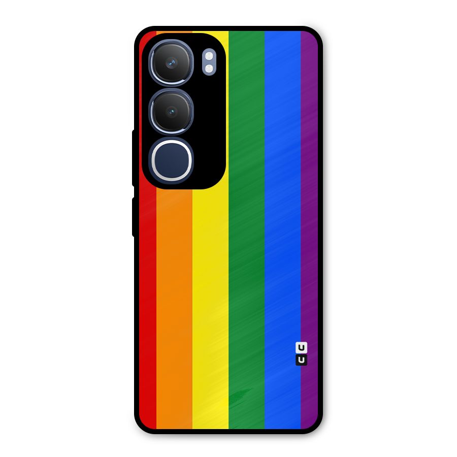 Pride Rainbow Stripes Metal Back Case for Vivo Y29