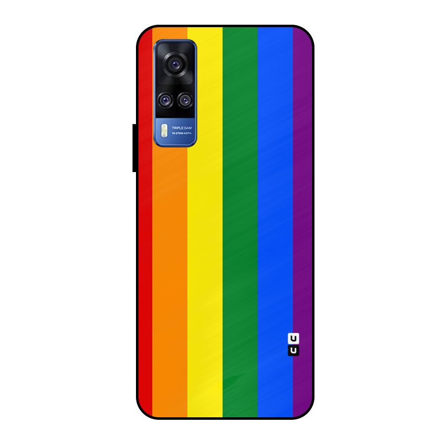 Pride Rainbow Stripes Metal Back Case for Vivo Y51