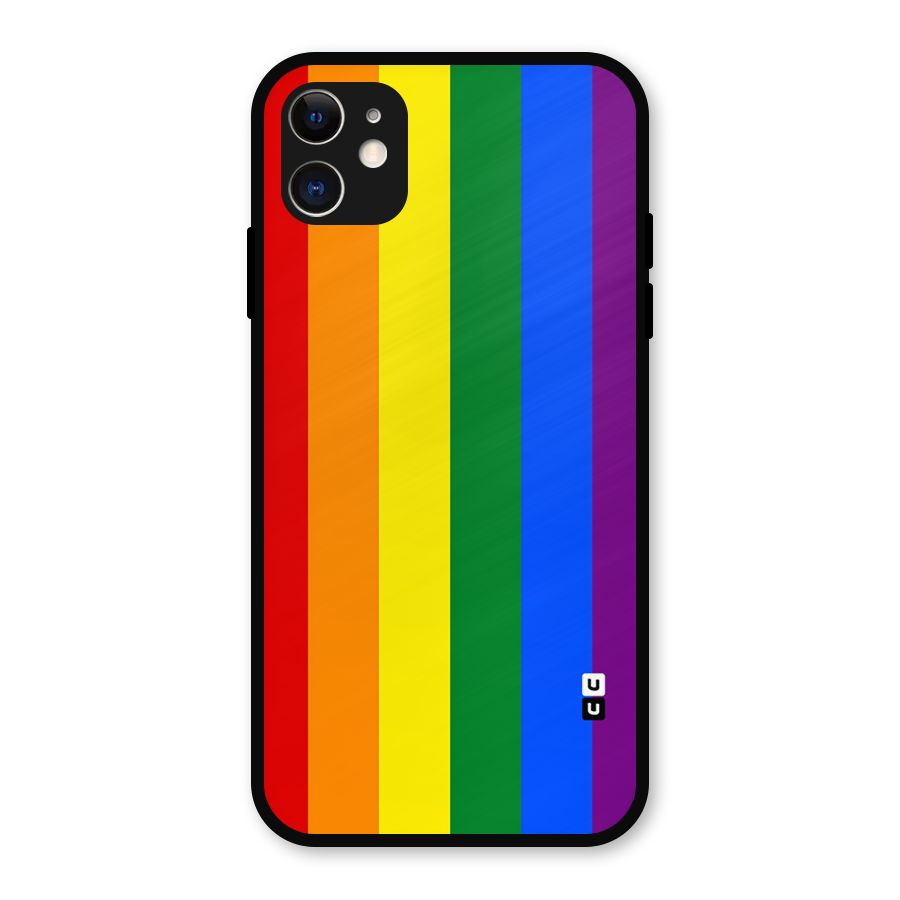 Pride Rainbow Stripes Metal Back Case for iPhone 11