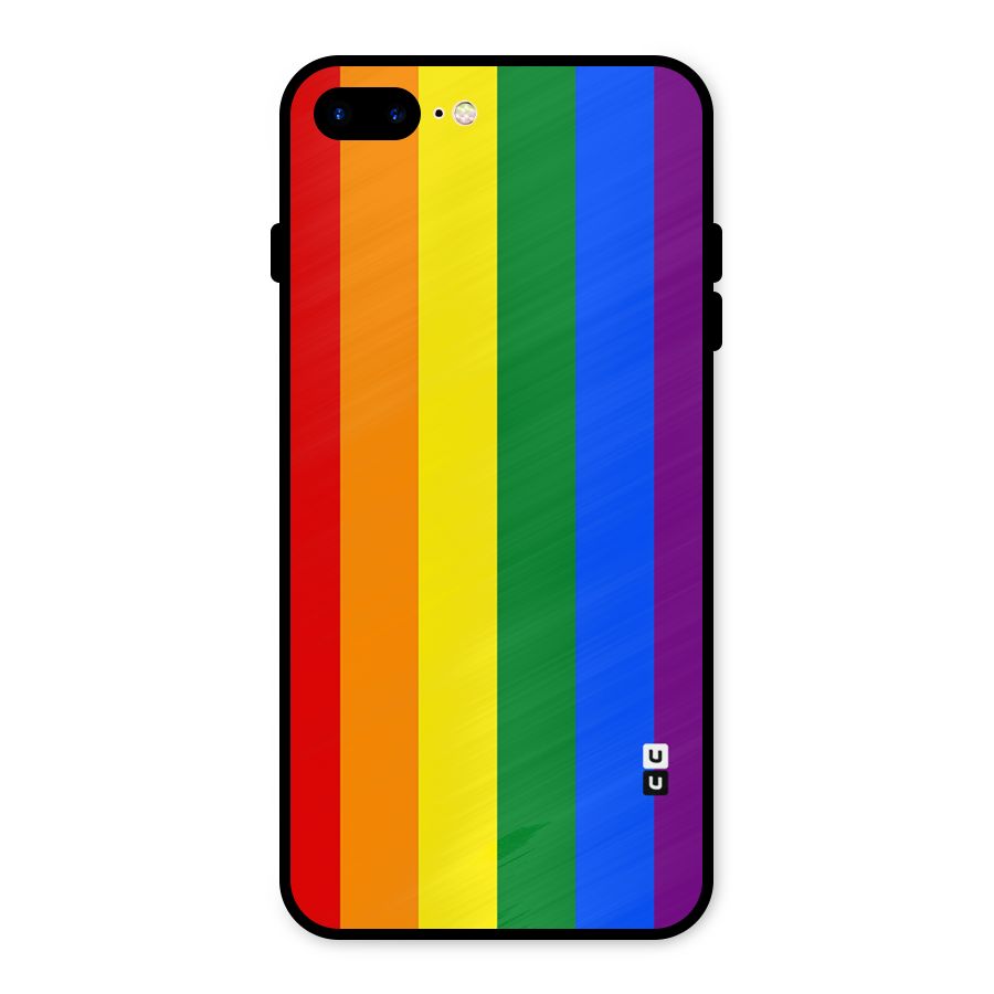 Pride Rainbow Stripes Metal Back Case for iPhone 8 Plus