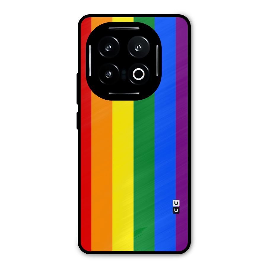 Pride Rainbow Stripes Metal Back Case for iQOO 13