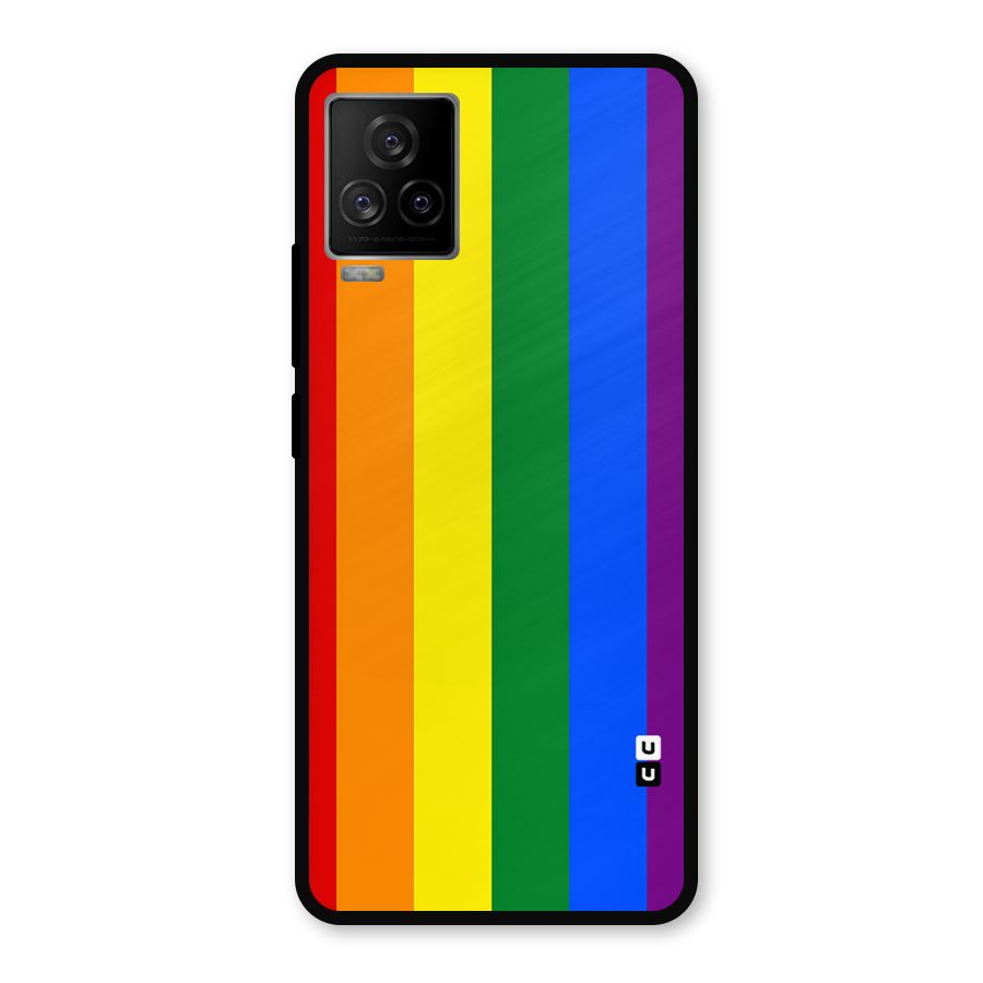 Pride Rainbow Stripes Metal Back Case for iQOO 7 Legend 5G