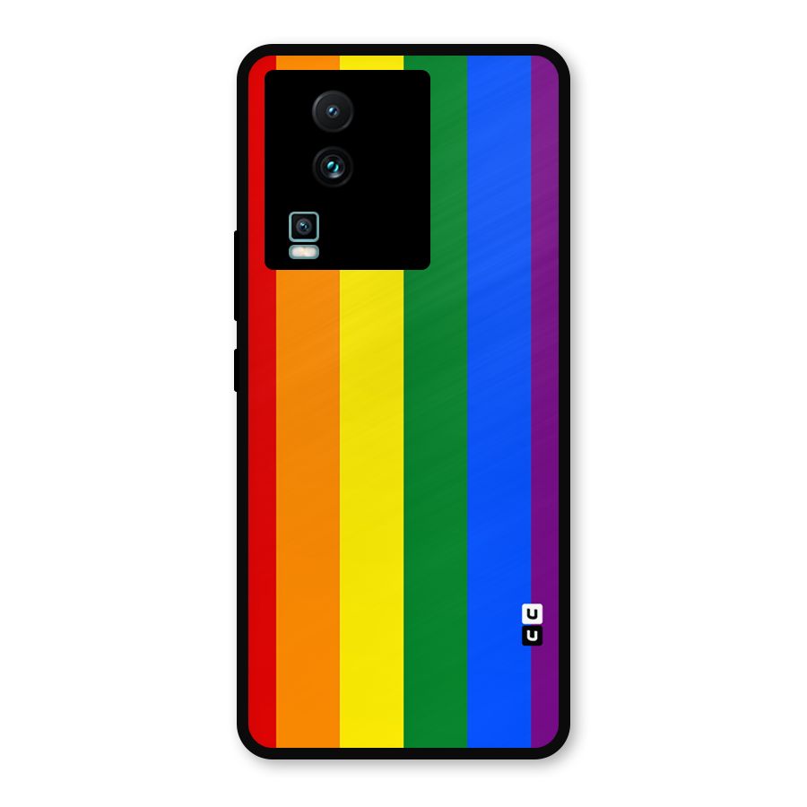 Pride Rainbow Stripes Metal Back Case for iQOO Neo 7