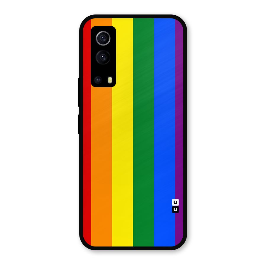 Pride Rainbow Stripes Metal Back Case for iQOO Z3