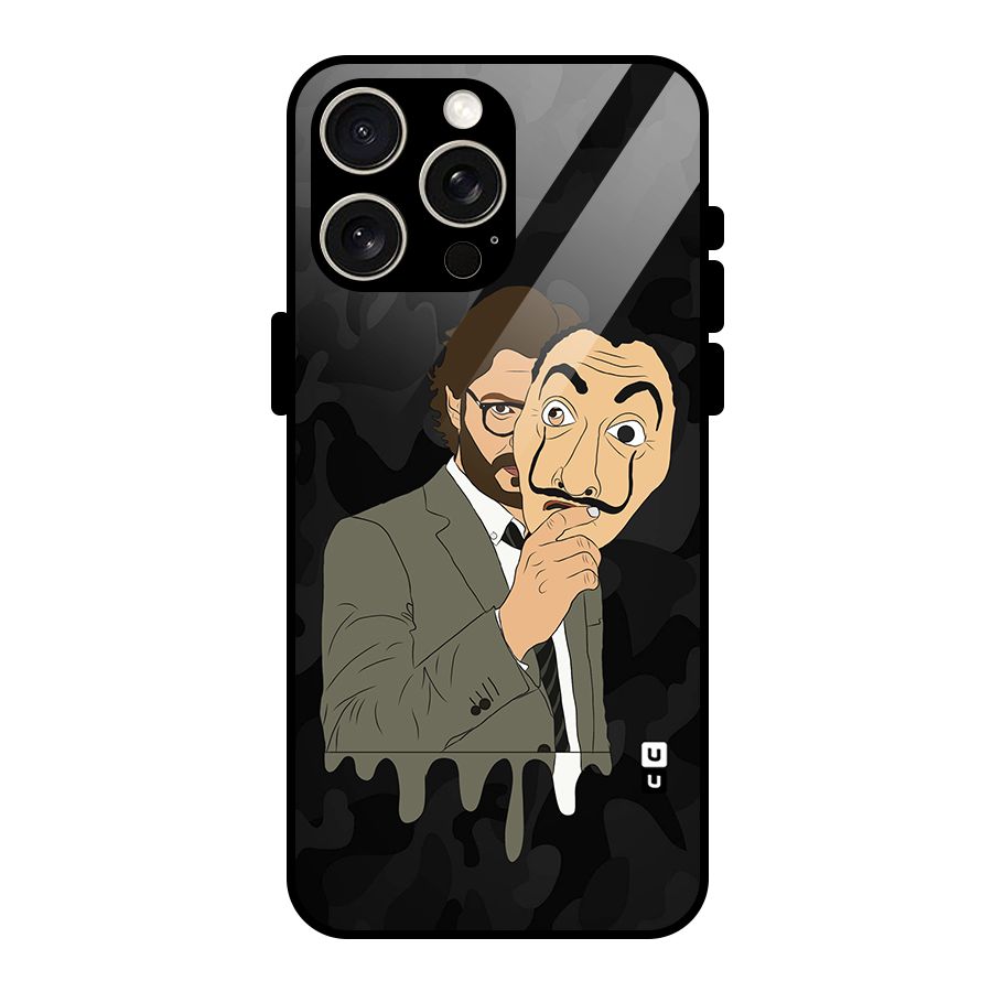 Professor Art Camouflage Glass Back Case for iPhone 15 Pro Max
