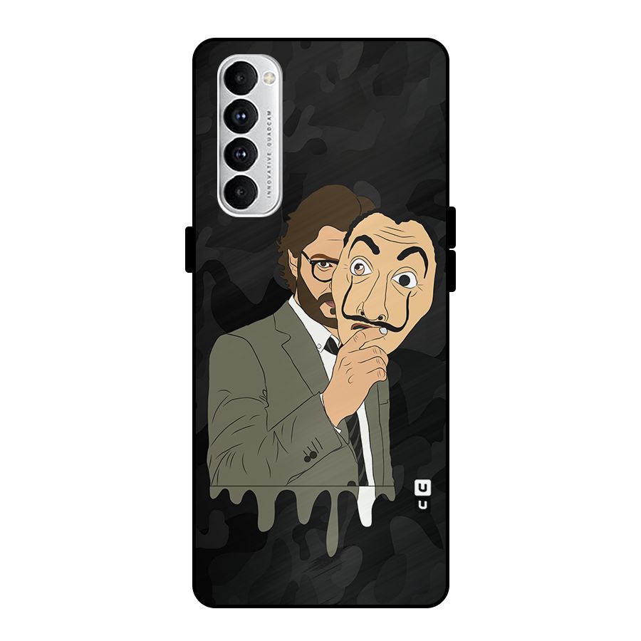 Professor Art Camouflage Metal Back Case for Oppo Reno4 Pro