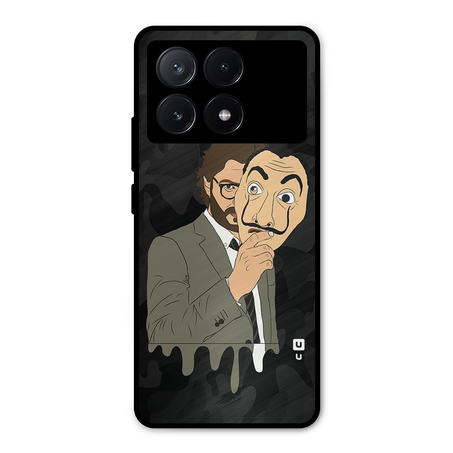 Professor Art Camouflage Metal Back Case for Poco X6 Pro