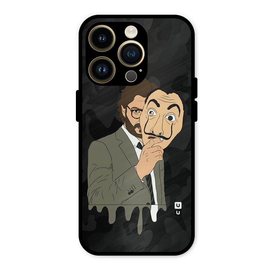 Professor Art Camouflage Metal Back Case for iPhone 14 Pro