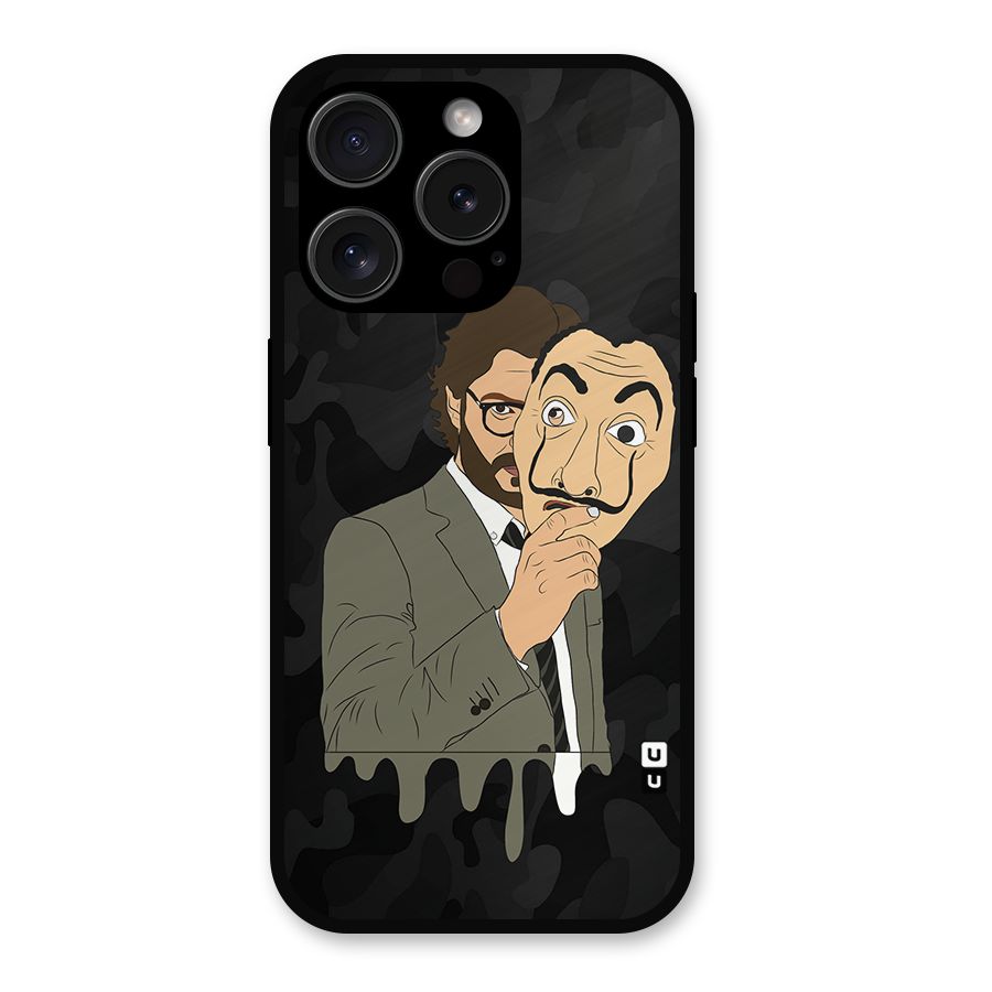 Professor Art Camouflage Metal Back Case for iPhone 15 Pro