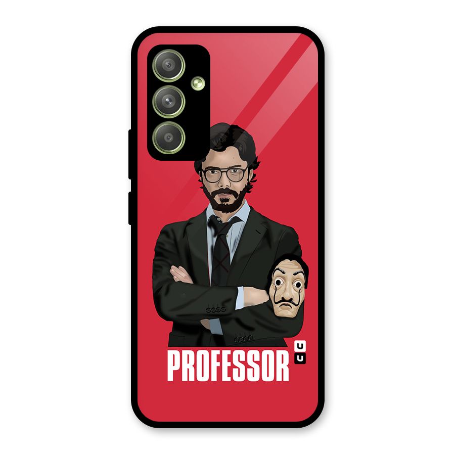 Professor Art Illustration Glass Back Case for Galaxy A54