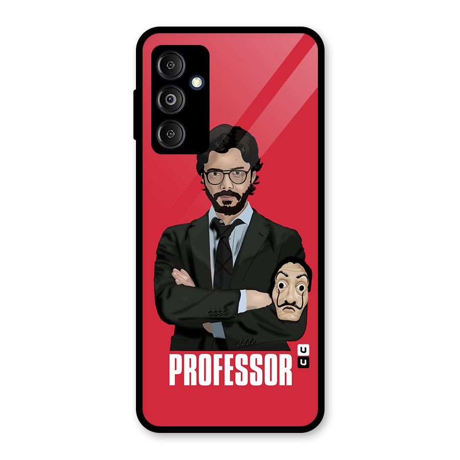 Professor Art Illustration Glass Back Case for Galaxy M14 5G