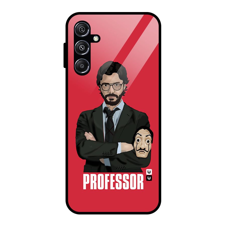 Professor Art Illustration Glass Back Case for Galaxy M34 5G