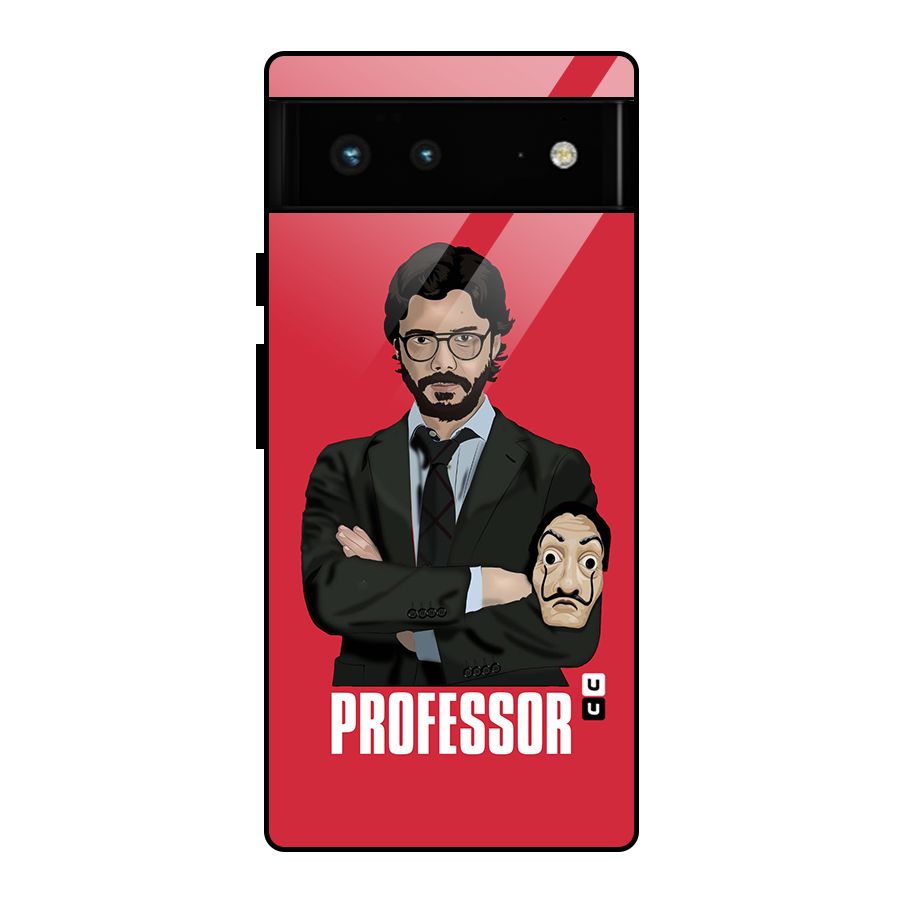 Professor Art Illustration Glass Back Case for Google Pixel 6