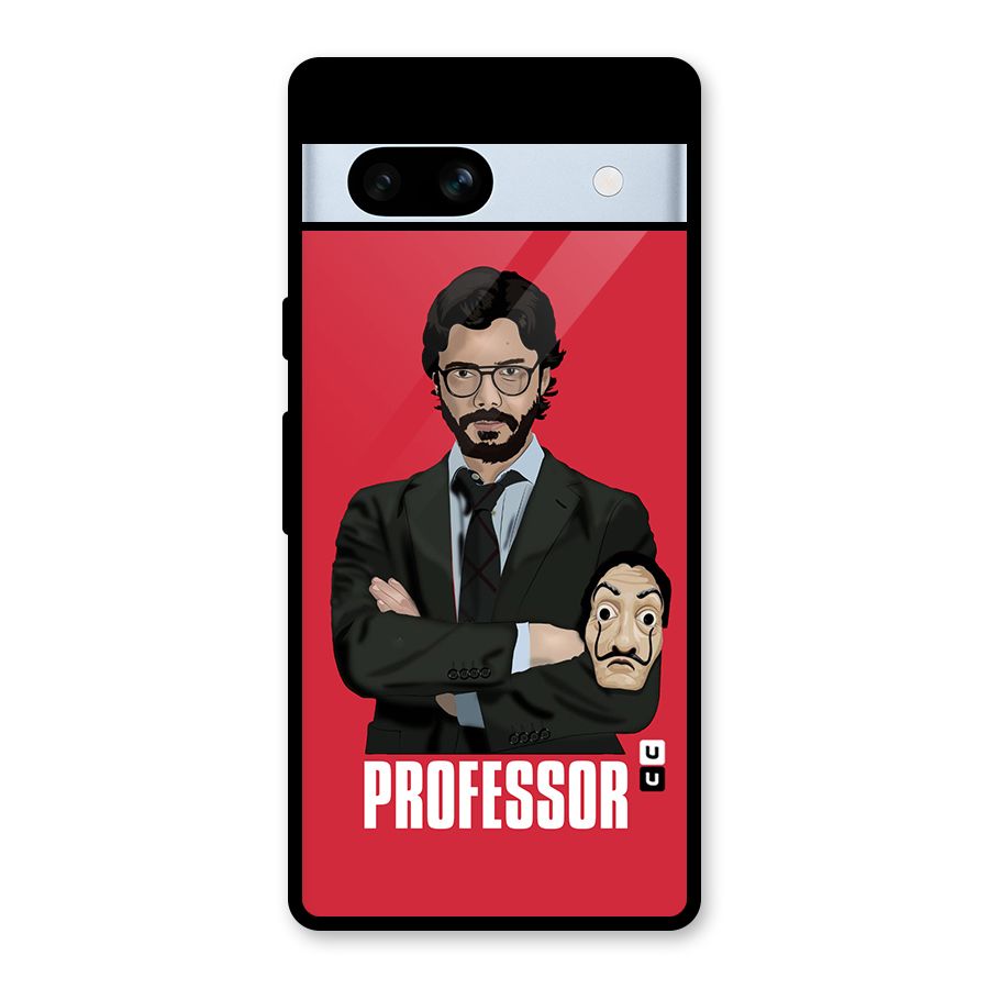 Professor Art Illustration Glass Back Case for Google Pixel 7a