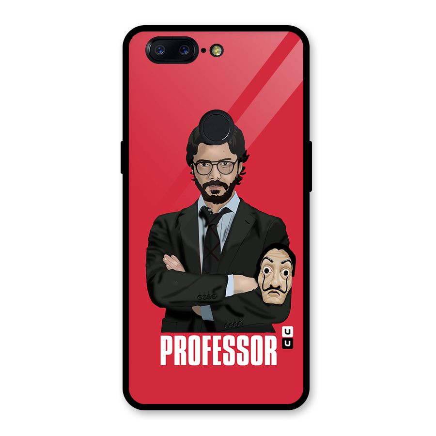 Professor Art Illustration Glass Back Case for OnePlus 5T