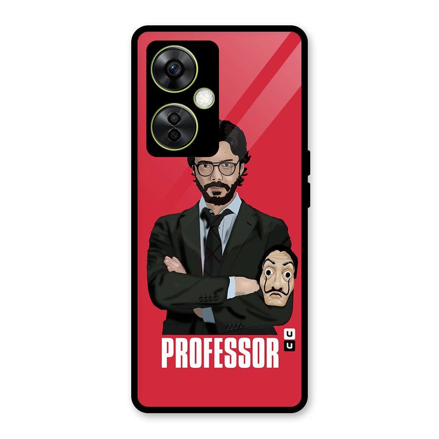 Professor Art Illustration Glass Back Case for OnePlus Nord CE 3 Lite
