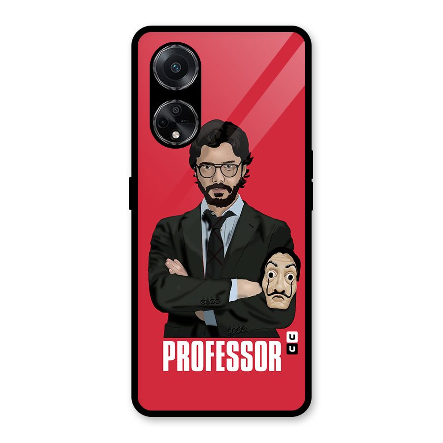 Professor Art Illustration Glass Back Case for Oppo F23
