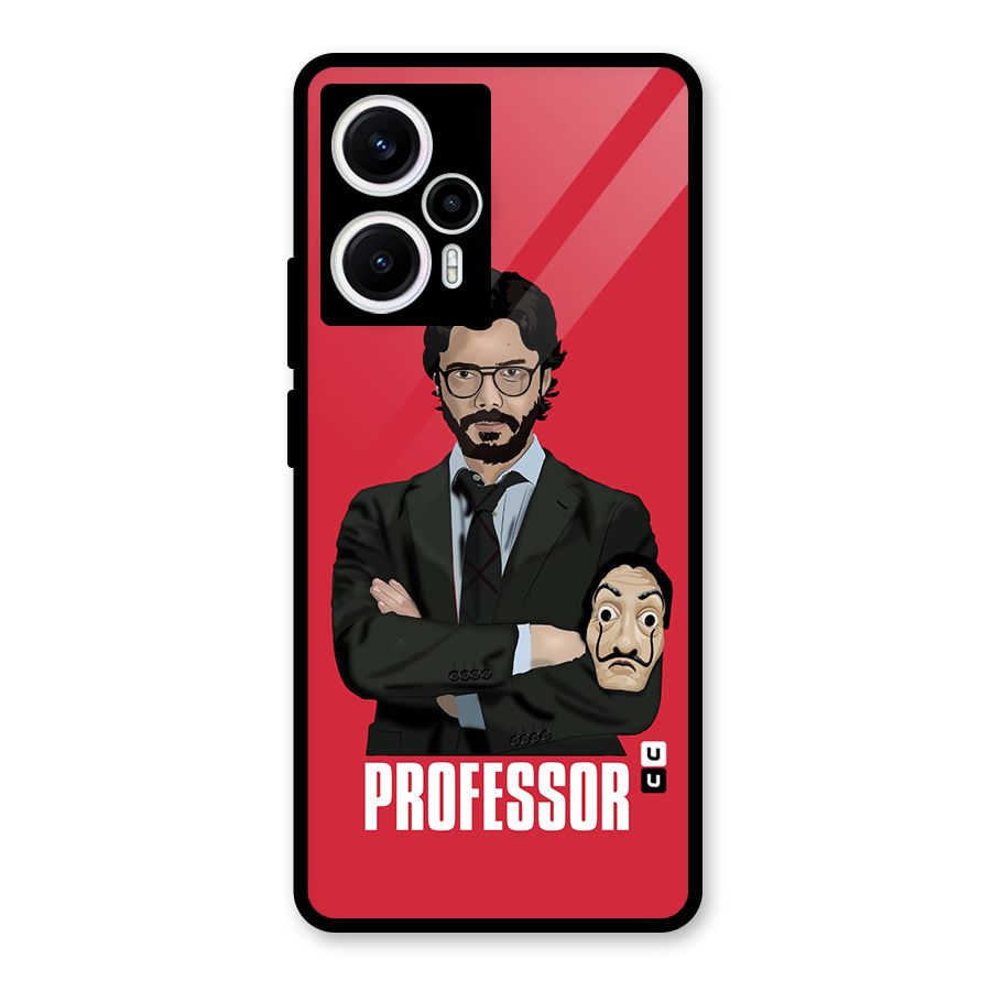 Professor Art Illustration Glass Back Case for Poco F5