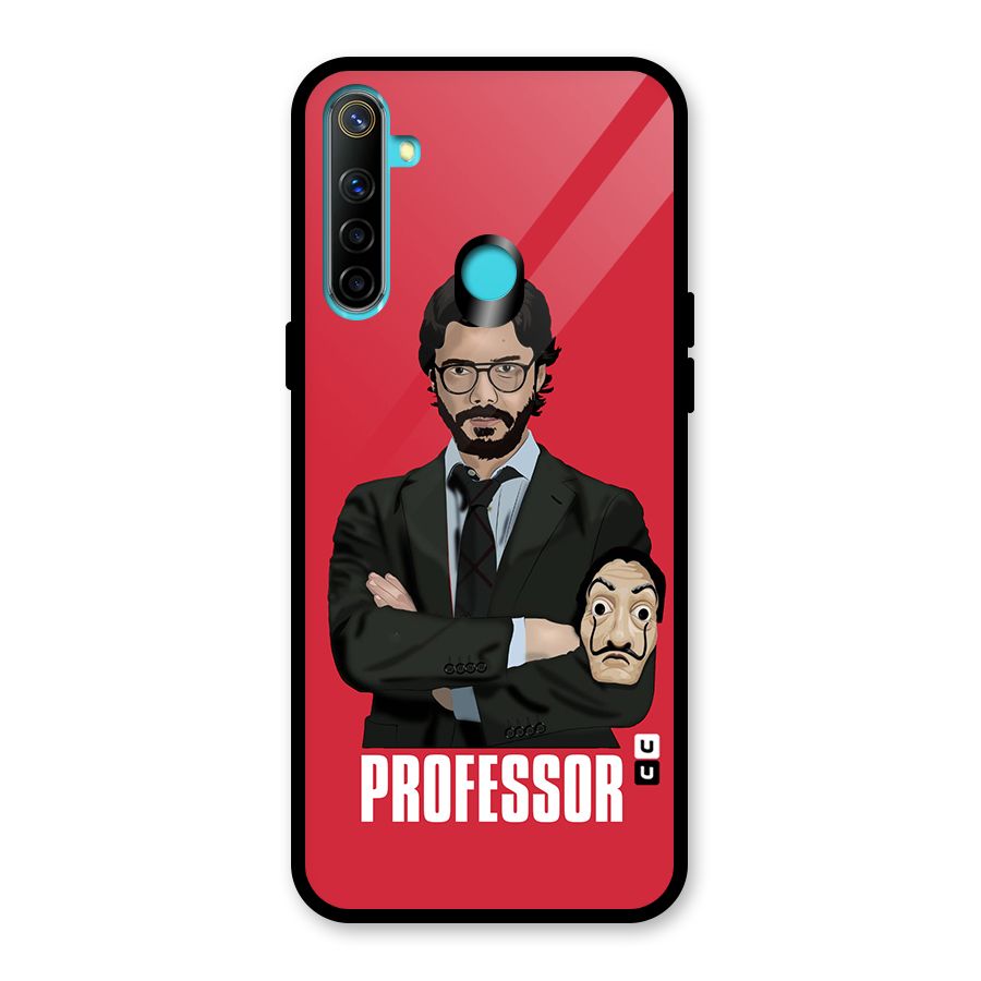 Professor Art Illustration Glass Back Case for Realme 5