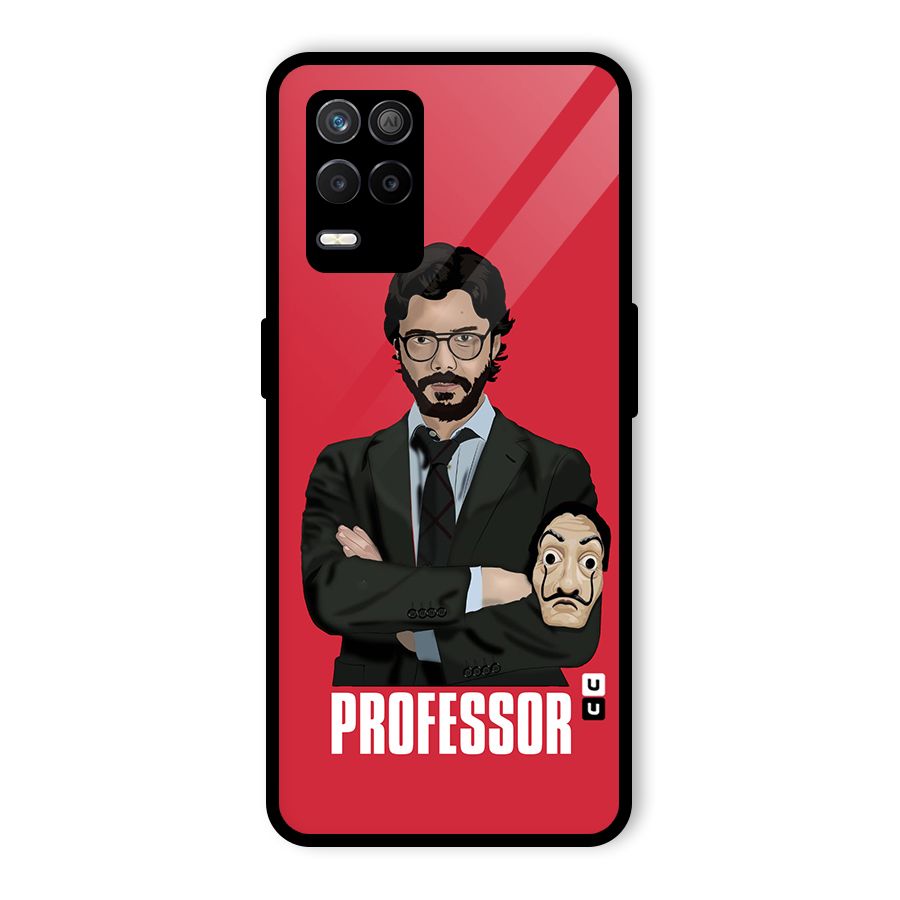 Professor Art Illustration Glass Back Case for Realme 8s 5G