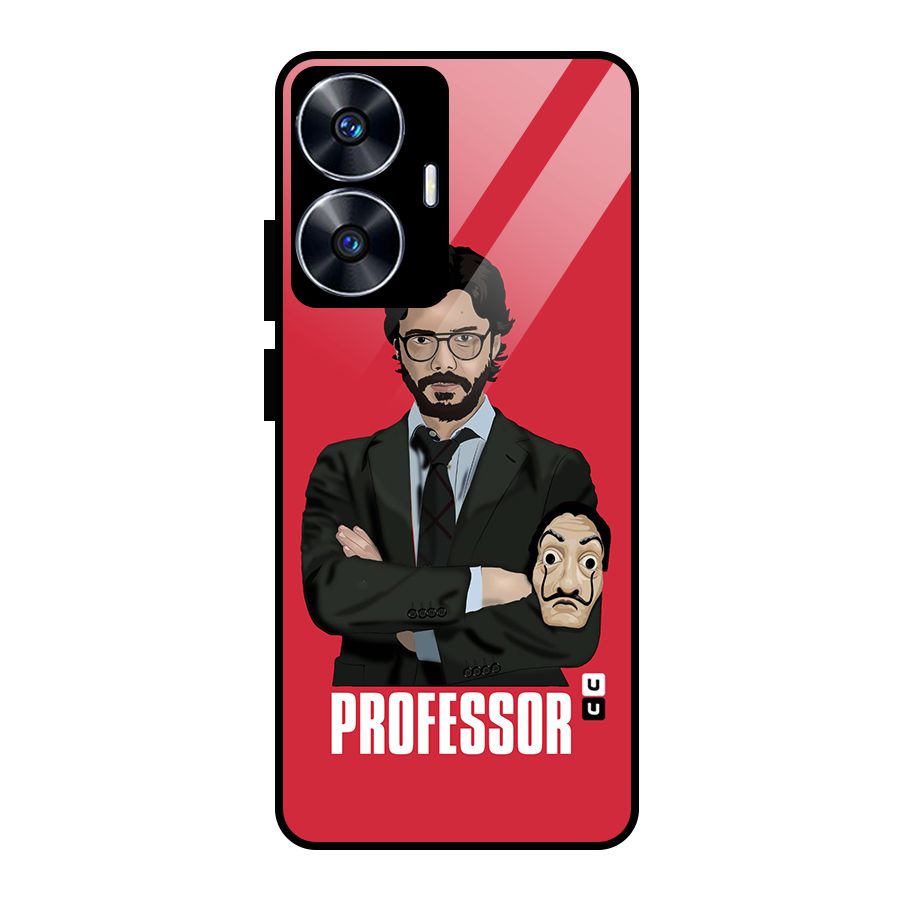 Professor Art Illustration Glass Back Case for Realme Narzo N55