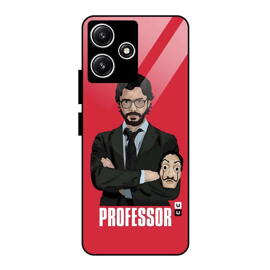 Professor Art Illustration Glass Back Case for Redmi 12 5G