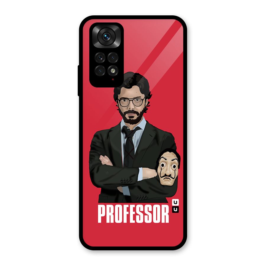 Professor Art Illustration Glass Back Case for Redmi Note 11S