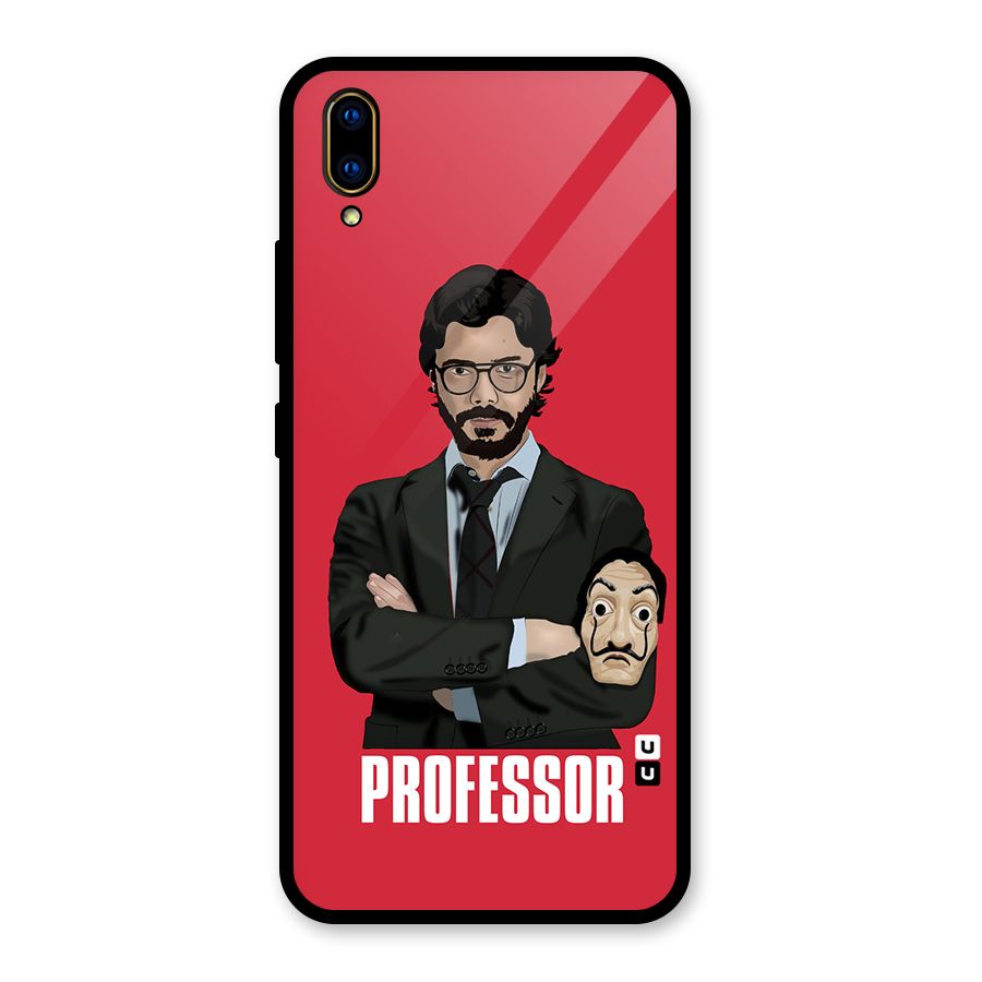 Professor Art Illustration Glass Back Case for Vivo V11 Pro