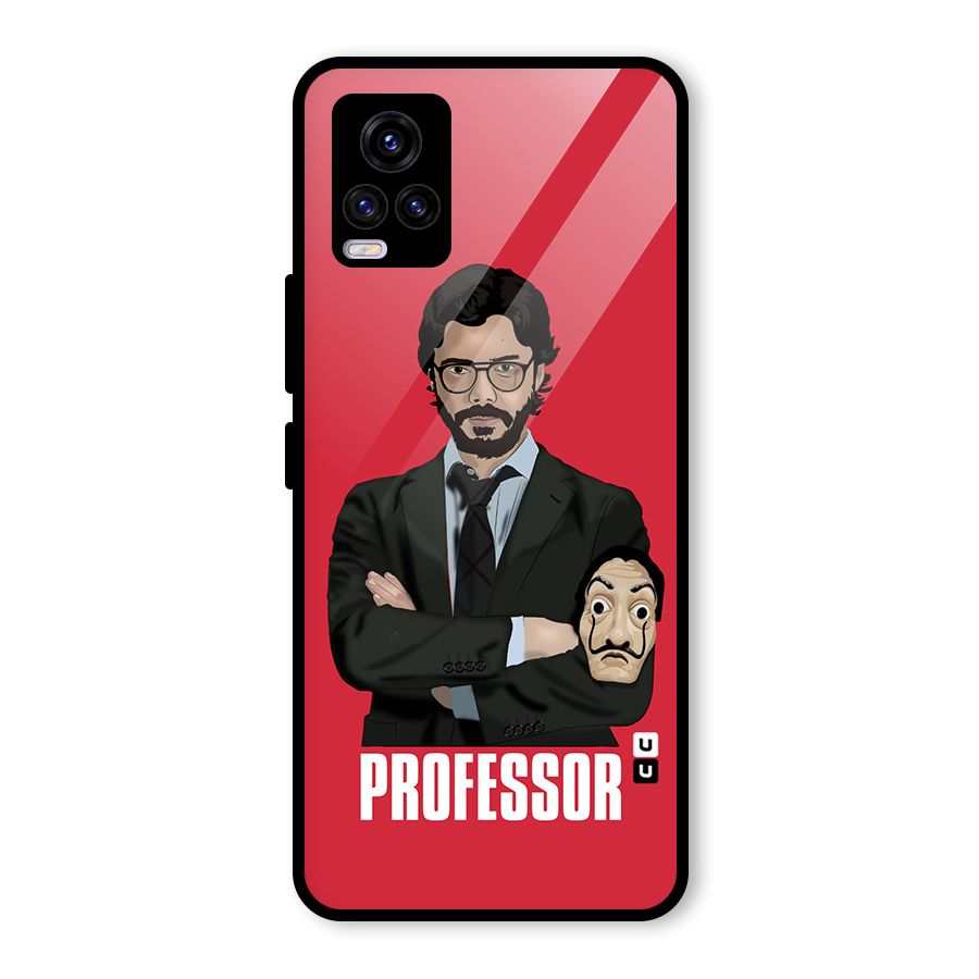 Professor Art Illustration Glass Back Case for Vivo V20 2021