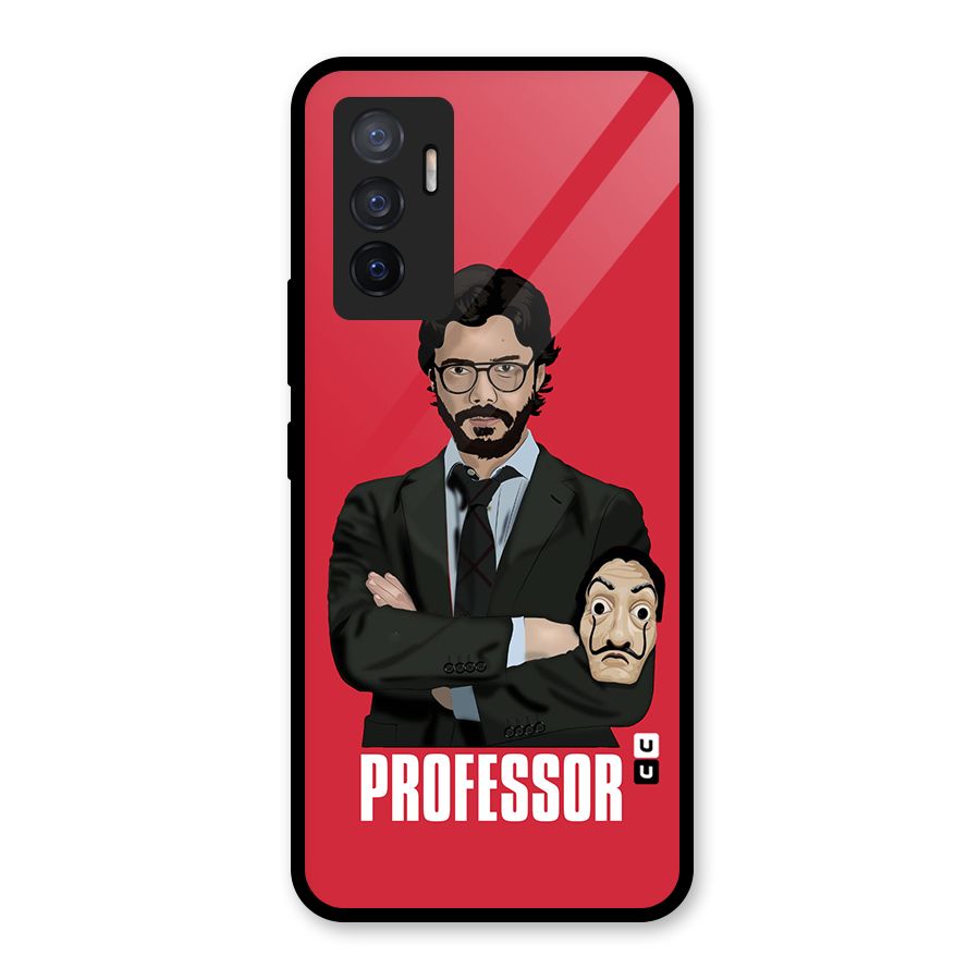Professor Art Illustration Glass Back Case for Vivo V23e